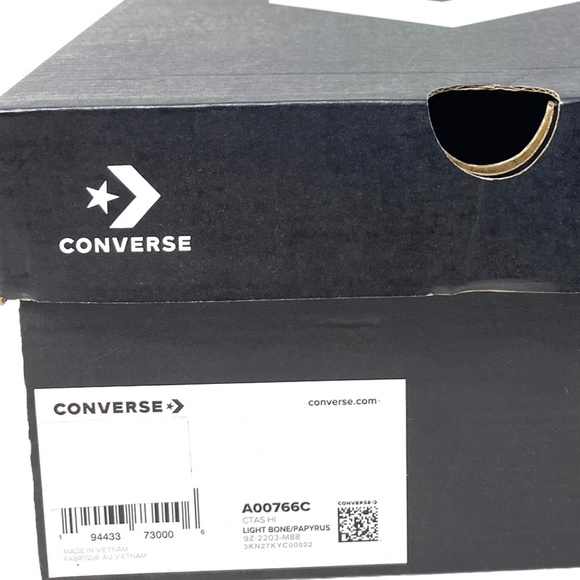 Converse Chuck Taylor All Star High Top Canvas Beige Women Size Sneakers A00766C - Picture 9 of 10